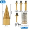 thumbnail image 1 of Firewood Drill Bit Set With 4 Handles 32mm Detachable Fire Wood Splitter Drill Bit Tool Wood Splitting Drill Bit Cones Wood Log Splitter Drill Bit For El, 1 of 6