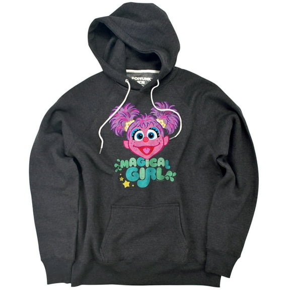 Sesame Street Magical Girl Abby Cadabby Unisex Adult Slim Fit Pull-Over Heather Hoodie, Charcoal, Small
