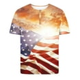 thumbnail image 4 of Nrmvnmi Men's Henley Patriotic Shirts American Flag Short Sleeve Casual Basic Tee Summer Button Henley Soild T Shirts Independence Day, 4 of 5