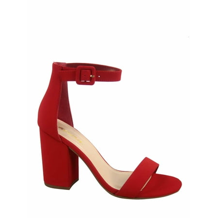 

Iris-s Women s Fashion Open Toe Ankle Strap Buckle High Chunky Heels Dress Sandals Shoes