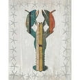 thumbnail image 3 of Fab Funky 12x14 Black Modern Framed Museum Art Print Titled - Distressed Wood Style Lobster 1, 3 of 5