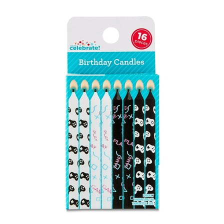 Multicolor Gamer Birthday Candles, 16 Count, by Way To Celebrate