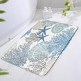 thumbnail image 2 of Nautical Coastal Bath Mat Starfish Seashell Coral Reef Bathroom Rugs Vintage Ocean Beach Themed Marine Life Non-Slip Carpet Bedroom Kitchen Indoor Floor Decor 17.8x29.5 in, 2 of 4