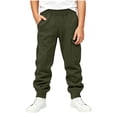 thumbnail image 3 of Boys Cargo Sweatpants Casual Elastic Waist Relaxed Fit Soft Kids Joggers Active Pants Army Green 14 Years, 3 of 8