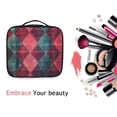thumbnail image 6 of FORMRS Travel Makeup Bag Large Capacity Train Case Cosmetic Organizer with Adjustable Dividers, Vibrant Green Tartan Pattern, 6 of 8