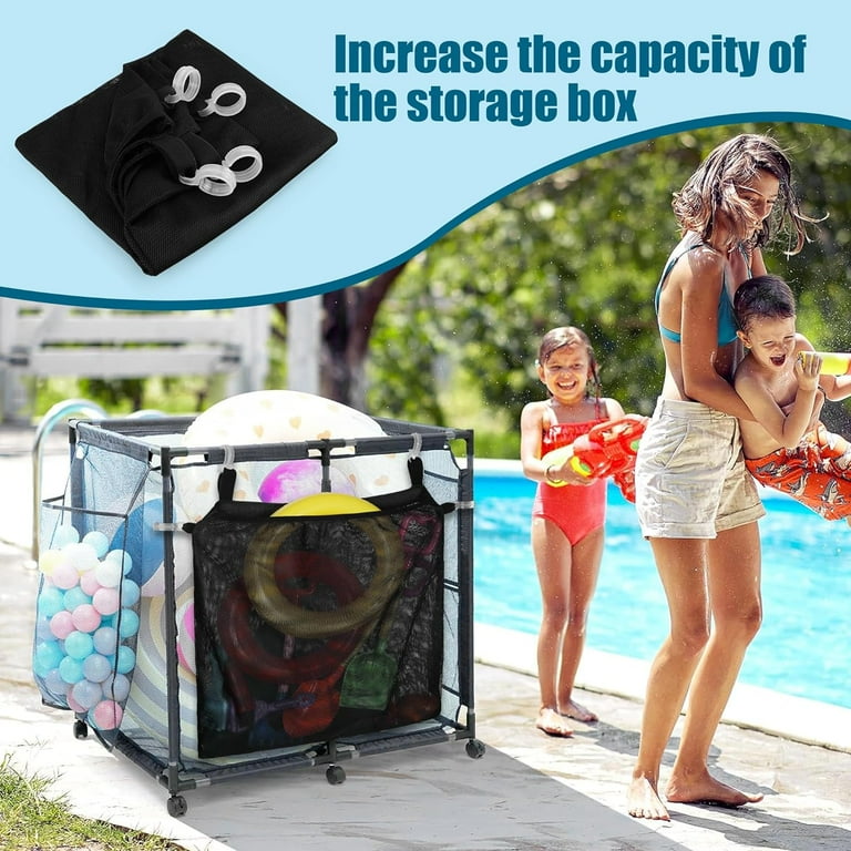 2 Pcs Pool Storage Bin Side Pouch Elastic Mesh Pool Storage Side Hanging Bags Large Capacity Pool Storage Organizer Side Mesh Pockets Packages for