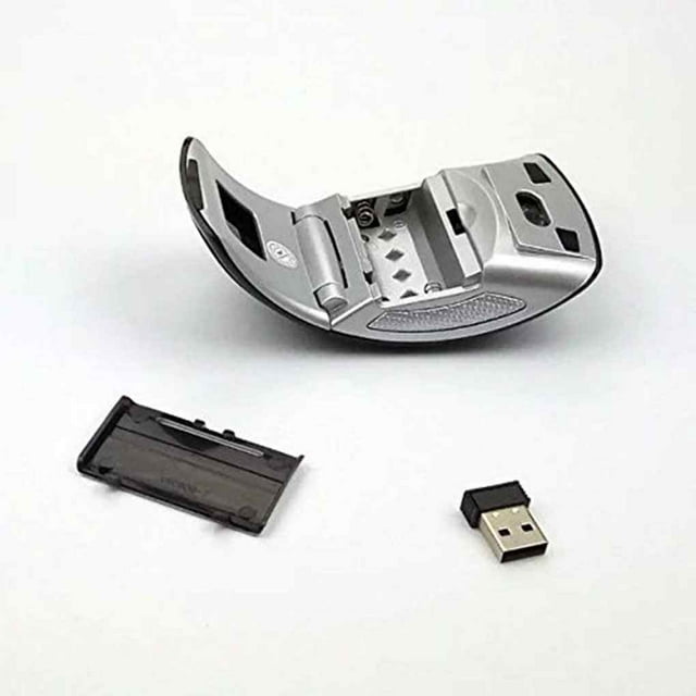 Maoww Wireless Folding Mouse Replacement Portable Mice External Portable Home Electronic Cordless Laptop Desktop Accessory Gray