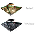thumbnail image 5 of RADIANCE Goods Tiffany-Style Blackish Bronze 2 Light Mission Ceiling Fixture 14" Wide, 5 of 7