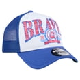 thumbnail image 3 of Men's New Era White/Royal Atlanta Braves Trucker A-Frame 9FORTY Adjustable Hat, 3 of 5