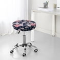 thumbnail image 7 of Pofeuu Rose Flowers Print Round Bar Stool Covers - Super Soft and Washable Elastic Stool Cushion Slipcover Easy Clean Velvet-13 inch, 7 of 7