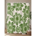 thumbnail image 4 of Shower Curtains Green Flower Bath Curtain Abstract Floral Waterproof Bathroom Shower Curtain Set with Hooks Decoration 72 x 72 Inches, 4 of 7