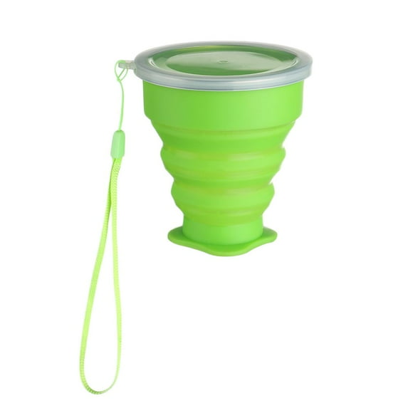 Food Grade Kitchen Telescopic Outdoor Tea Coffee Drinking Mug Collapsible Silicone Cup Folding Water Cup GREEN