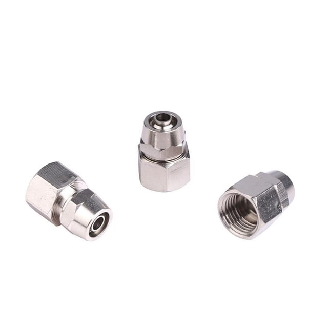 3 piezas PCF Piezas neumáticas de la serie Accesorios de giro rápido de cobre acoplamiento chapado en níquel de cobre Tuercas de bloqueo recto Conector de manguera de compresor de aire