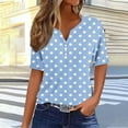 thumbnail image 3 of Luvrsol Blouses for Women Dressy Casual Polka Dot Printed V-neck Button T-shirt Loose, Size S-3XL, 3 of 5
