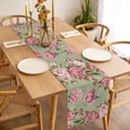 thumbnail image 3 of Flowers Vintage Table Runner - 48 Inch Long, Kitchen Dining Table Runner Dresser Scarves, Green Leaves Pastoral Floral Country Farmhouse Decor for Coffee Tables Wedding Party Banquet, 3 of 8