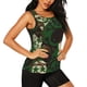 thumbnail image 2 of Fotbe Camouflage Skull Blusas Sin Mangas para Mujer – Estilo Casual, Corte Suelto, Slim-Fit, Cuello Redondo Deportivo, Tops de Verano para Gimnasio y Yoga-Large, 2 of 7