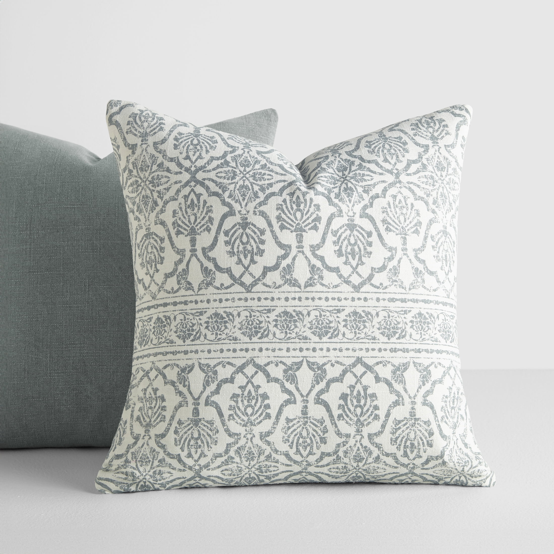 2-Pack Cotton Slub Decor Throw Pillows in Antique Floral by Comfort Canopy