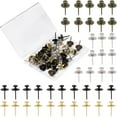 thumbnail image 2 of 40Pcs 4 Colors Double Headed Picture Hangers Hooks Metal Thumb Tacks Decorative Photo Hanging Nails Heavy Duty Push Pins Thumbtacks for Wall Tacks Cork Board Home Office Gold Silver, 2 of 4