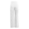 thumbnail image 6 of Work Pants for Women Office Solid Color High Waisted Lace Holout Pants for Party Nightclub Stretchy Elastic Waistband Loose Fit Long Pants Trousers 2025 Fall Slacks with Pockets, 6 of 7