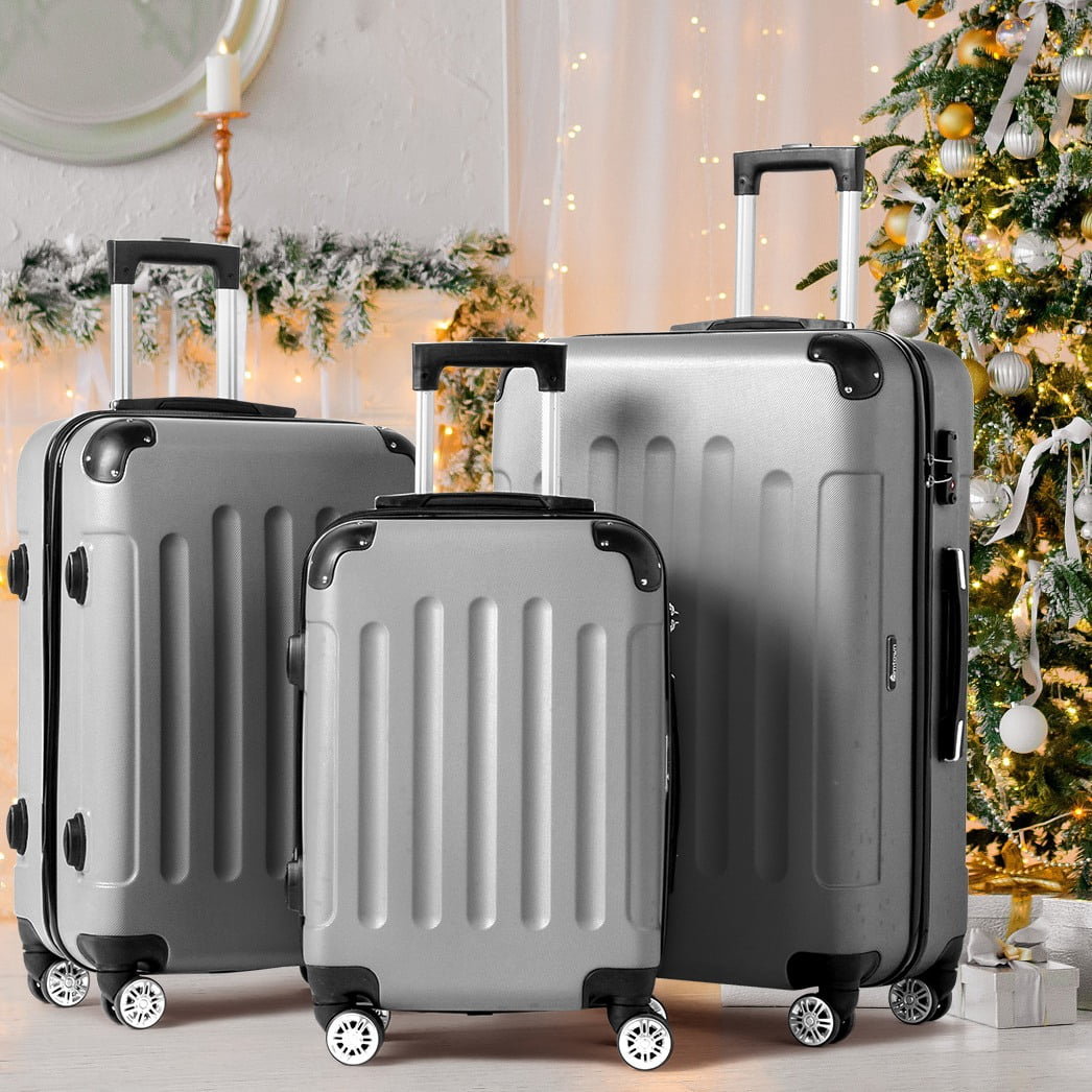Zimtown 3-Piece TSA Lock Hard-sided Spinner Luggage Set - Orange