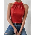 thumbnail image 4 of Halter Neck Sequined Vest Women's Slim-Fit Versatile Top, 4 of 5