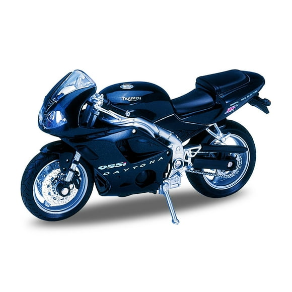 Welly Die Cast Motorcycle Black Triumph 2002 Daytona 9551, 1:18 Scale