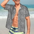 thumbnail image 7 of Pofeuu Black Leopard Print Hawaiian Shirt for Men Sleeves Casual Button Down Summer Beach Dress Shirts T-Shirts,3X-Large, 7 of 7