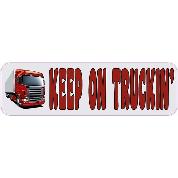 StickerTalk Keep on Truckin Vinyl Sticker, 10 inches by 3 inches