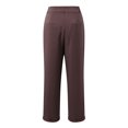 thumbnail image 3 of Dpytoraw Women's High Waist Straight Leg Design Sense Of Casual Dress Pants Stretch Casual Pants Women Brown XL, 3 of 5