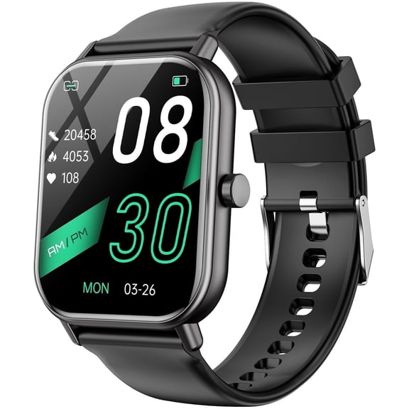 Joautrial Smart Watches for Men & Women, 100 Sports Modes, 1.85" Fitness Tracker with Answer/Make Calls/Message Reminder, Smartwatch Compatible with Android and Iphone Devices, Black