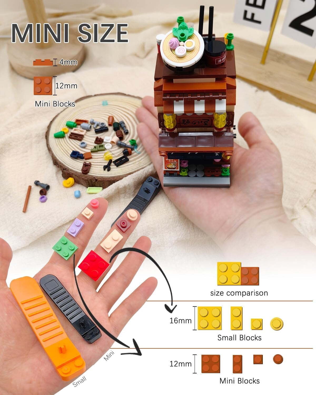 Haibin 412 Pcs Building Brick Sets, Mini City View Building Toy Sets, Japanese Blocks Toy, STEM Gifts for Kids Age 5-16+