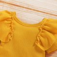 thumbnail image 6 of Babibeauty Newborn Baby Girl 3PCS Clothes Floral T Shirt Tops Shorts Headband Outfits Sets (Yellow,18-24m), 6 of 8
