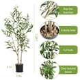 thumbnail image 3 of 3.2FT Artificial Olive Plants with Natural Wood Trunk and Lifelike Fruits,Faux Silk Plant for Home Office Decor Indoor Artificial Olive Tree-2 Pack, 3 of 8