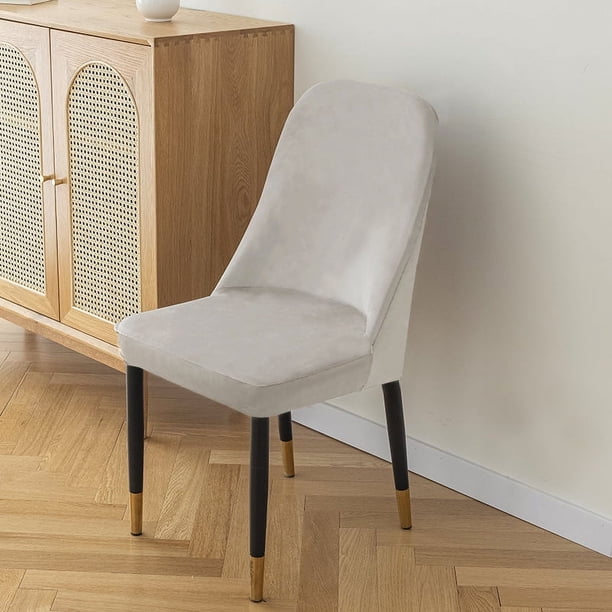 Nvzi Funda elástica de terciopelo para silla con respaldo alto, funda protectora reutilizable para comedor, banquetes, decoración del hogar, etc. (2 piezas, gris claro)