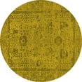thumbnail image 1 of Ahgly Company Machine Washable Indoor Round Oriental Yellow Industrial Area Rugs, 8' Round, 1 of 4