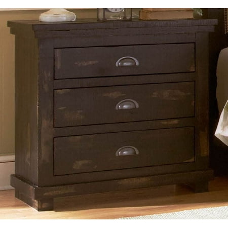 Nightstand in Distressed Black Finish - Walmart.com