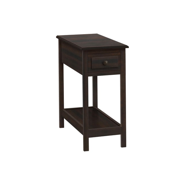 Monarch Specialties Accent Table, 2 Tier, End, Side Table, Narrow, Nightstand, Bedroom, Storage Drawer, Lamp, Brown Veneer, Transitional