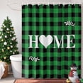 thumbnail image 4 of Love Home Lattice Shower Curtain for Bathroom, Farm Green and Black Plaid Waterproof Shower Curtains Washable Quick Dry with Hooks Bathtub Curtains 36x72IN, 4 of 9
