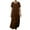 Brown, variant on Horkkom Linen Dress Women Summer Short Sleeve Maxi Dress Casual Loose Flowy Pleated Dresses Crew Neck Solid Color Long Dresses L