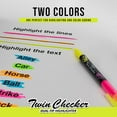 thumbnail image 3 of Pentel Twin Checker Dual-Tip Highlighter, Chisel Tip, Assorted Colors (GF/Gk/GP/GS), 4-PK (SLW8BP4M), 3 of 7