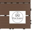 thumbnail image 3 of Pure Garden 50-LG1191 Patio & Deck Tiles-Interlocking Slat Pattern Outdoor Floor Pavers - Brown - 6 Piece, 3 of 8