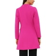 thumbnail image 3 of INSPIRE CHIC Women's Elegant Winter V Neck Long Sleeve Single Breasted Long Overcoat L Rose Red, 3 of 6