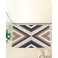 thumbnail image 4 of Shag Bath Rugs Aztec Geometric Abstract Art Plush Soft Fluffy Doormat Floor Carpet,Non-Slip Living Room Bedroom Kitchen Entryway Door Mats Boho Tribal Retro Wood Board, 4 of 6