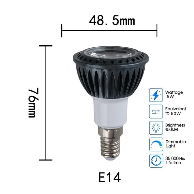 Bombillas LED RGB de 5W, foco regulable de 30W, equivalente a halógeno, Ángulo de haz estrecho de 36 °, E27, E14, GU10, MR16, 110V, 220V, COB