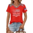 thumbnail image 3 of Fabrcox 1776-2026 250 Th Anniversary of USA Shirt Flag Print V Neck T Shirts for Women Short Sleeve Independence Day Freedom Patriotic 4th of July Shirts for Women Red S, 3 of 6