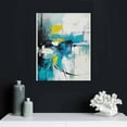 thumbnail image 4 of ARISTURING Teal Blue Wall Art Gray Black Turquoise Wall Decor for Living Room Modern Abstract Canvas Painting for Bathroom Bedroom Kitchen Dining Room Office Decor Home Decorations Textured Art, 4 of 4