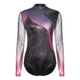 thumbnail image 5 of Aislor Women's Long Sleeve Leotard With Shorts Figure Skating Outfit Contemporary Dancewear Hot Pink XL, 5 of 7