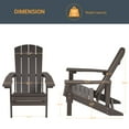 thumbnail image 2 of ACEGOSES 1 Pcs Faux Wood Adirondack Chair Weather Resistant for Patio Garden, Backyard, Porches and Indoors,Brown, 2 of 5