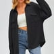 thumbnail image 5 of Camisa con bolsillos de color liso para mujer: top de punto holgado de manga larga, poliéster, versátil para primavera/otoño, tallas US 4-12, EU 34-42, 5 of 8