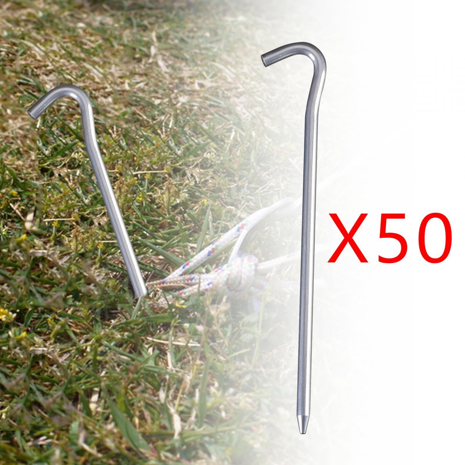 50Pcs Tent Pegs 18cm Garden Stakes Nails Aluminum Alloy Accessory Versatile